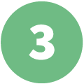 grüner Kreis mit einer 3